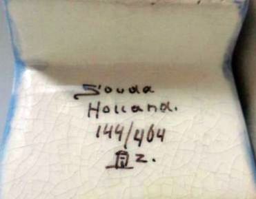 Gouda pottery decor Paysage clog mark