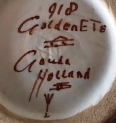 Gouda pottery decor Golden ETE mark