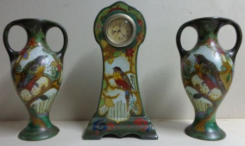 Gouda pottery decor Golden ETE clock set