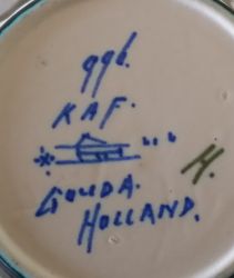 Gouda pottery decor Kaf mark