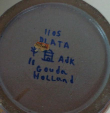 Gouda pottery decor Plata mark