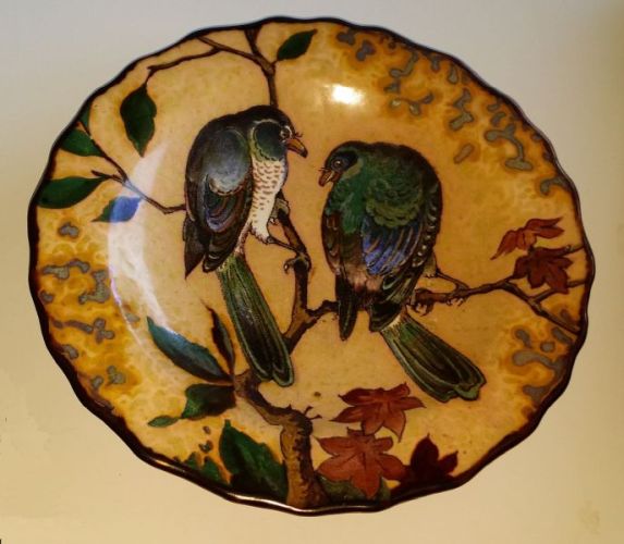 Gouda pottery bird plate