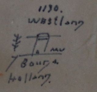 Gouda pottery decor Westland mark