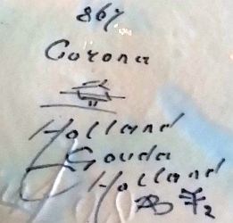 Gouda pottery decor Crocus tobacco jar mark