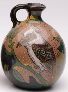 Gouda pottery Kookaburra Jackass vase